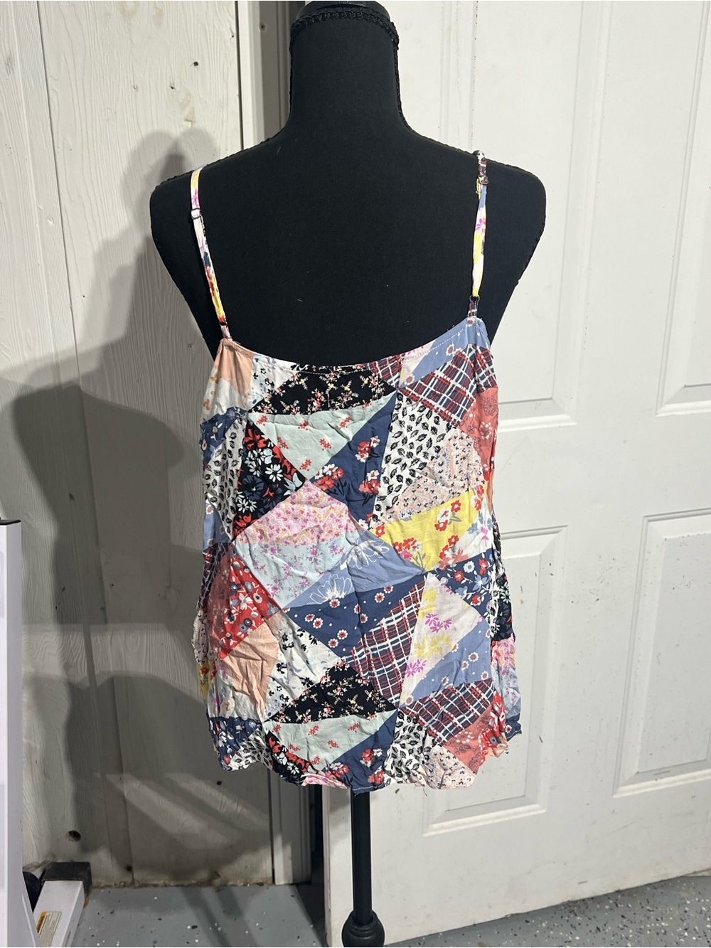 GAP Multi-Color Patchwork Spaghetti Strap Camisole - Picture 3 of 7